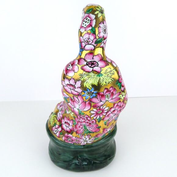 Vintage 11" Porcelain Guanyin Statue TPC China Mid Century Kwan Yin Famille Rose - Picture 5 of 11